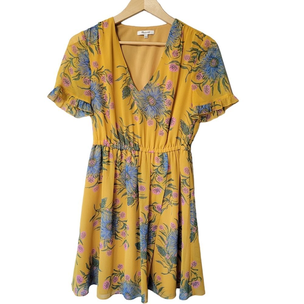 Madewell "Sweetgrass Ruffle Sleeve Dress" Sz 2
